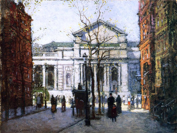  Paul Cornoyer The New York Library - Art Print