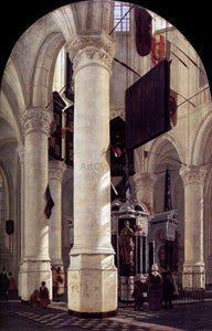  Gerard Houckgeest The Nieuwe Kerk in Delft with the Tomb of William the Silent - Art Print