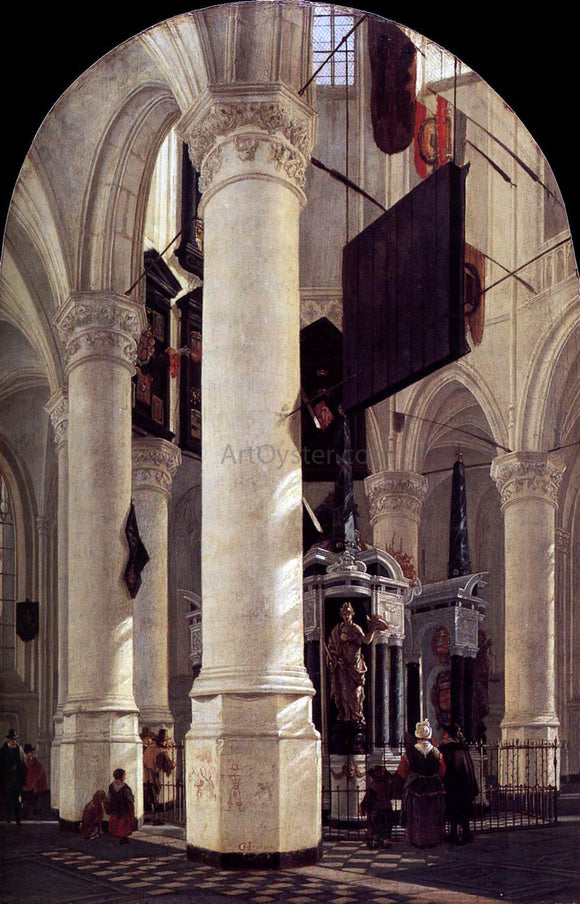  Gerard Houckgeest The Nieuwe Kerk in Delft with the Tomb of William the Silent - Art Print