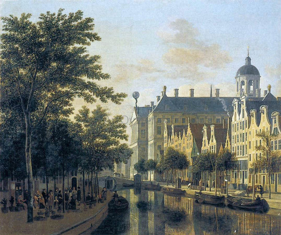  Gerrit Adriaensz Berckheyde The Nieuwezijds Voorburgswal, Amsterdam - Art Print