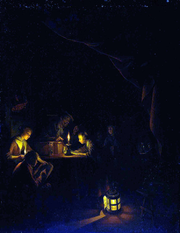  Gerrit Dou The Night School - Art Print