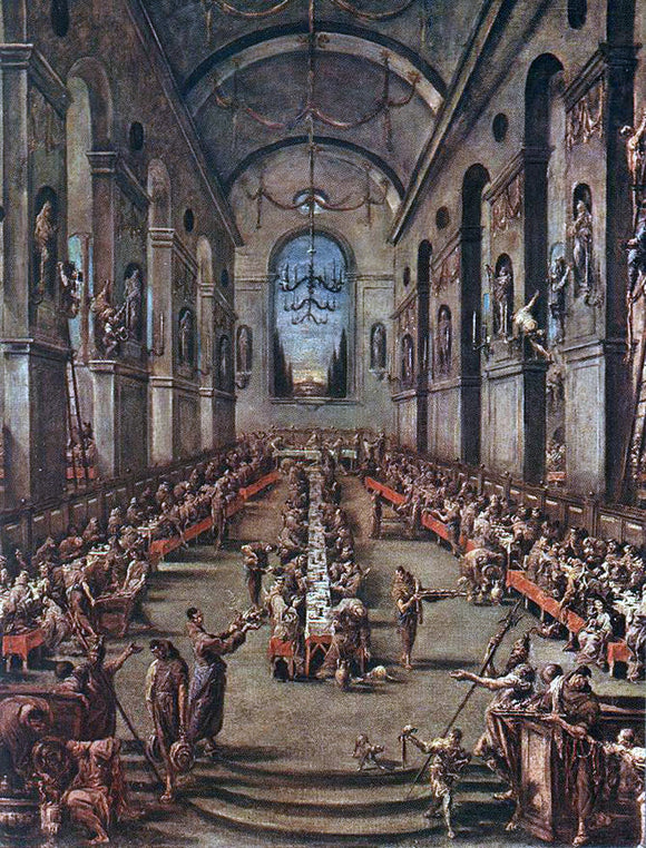  Alessandro Magnasco The Observant Friars in the Refectory - Art Print
