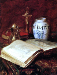  William Merritt Chase The Old Book - Art Print