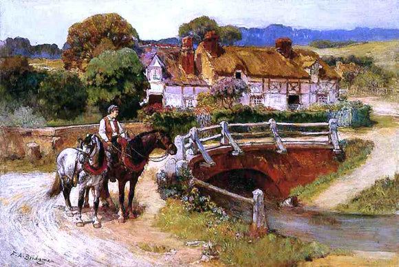  Frederick Arthur Bridgeman The Old Bridge, Normandy - Art Print