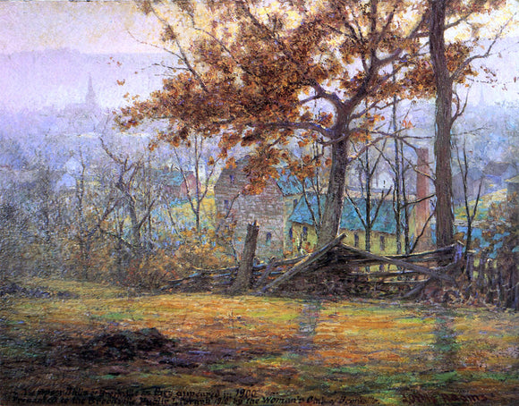  John Ottis Adams The Old Mills of Brookville - Art Print