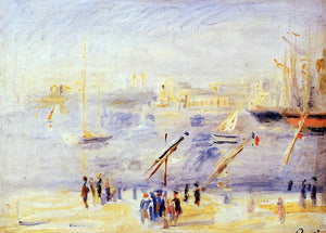  Pierre Auguste Renoir The Old Port of Marseille, People and Boats - Art Print