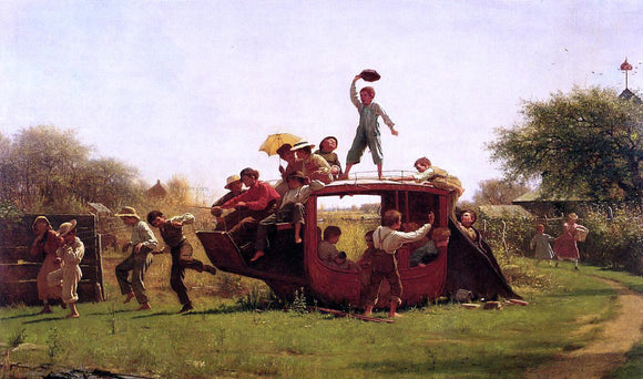  Eastman Johnson The Old Stage Coach - Art Print