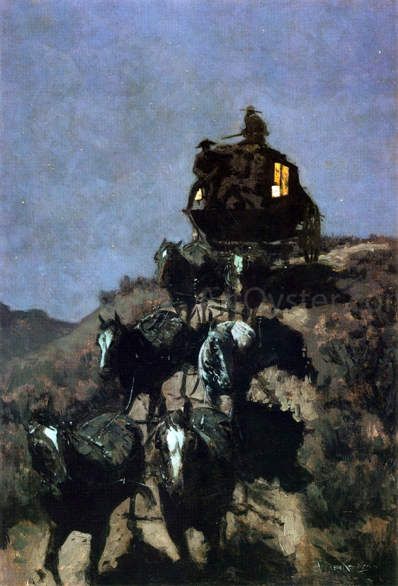 Frederic Remington The Old Stage Coach of the Plains - Art Print