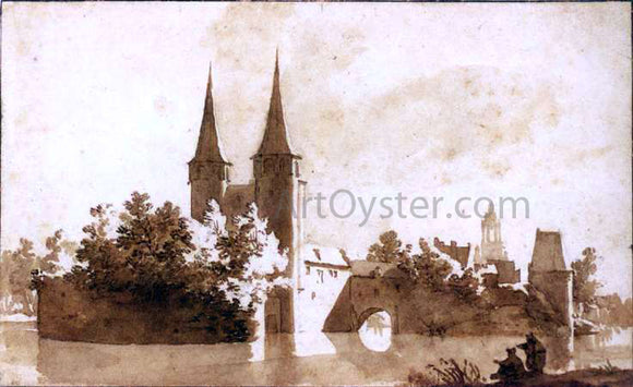  Jan De Bisschop The Oostpoort (East Gate) at Delft - Art Print