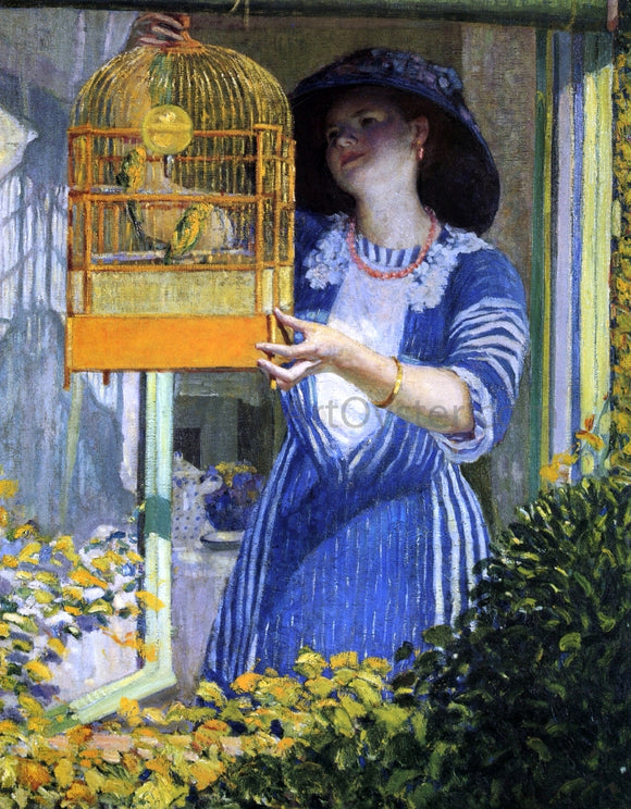  Frederick Carl Frieseke The Open Window (also known as The Bird Cage) - Art Print