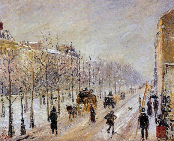  Camille Pissarro The Outer Boulevards, Snow Effect - Art Print