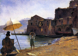  Thomas Fearnley A Painter and a Boy - Art Print