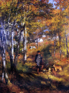  Pierre Auguste Renoir The Painter Jules Le Coeur Walking His Dogs in the Forest of Fontainebleau - Art Print