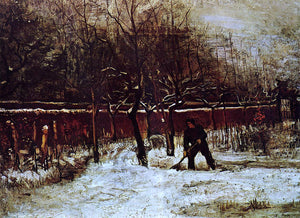  Vincent Van Gogh The Parsonage Garden at Nuenen in the Snow - Art Print