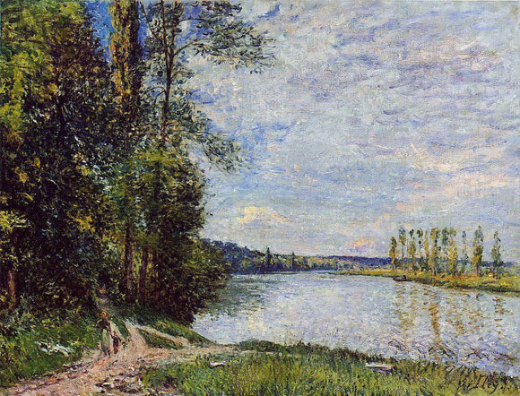  Alfred Sisley The Path from Veneux to Thomery along the Water, Evening - Art Print