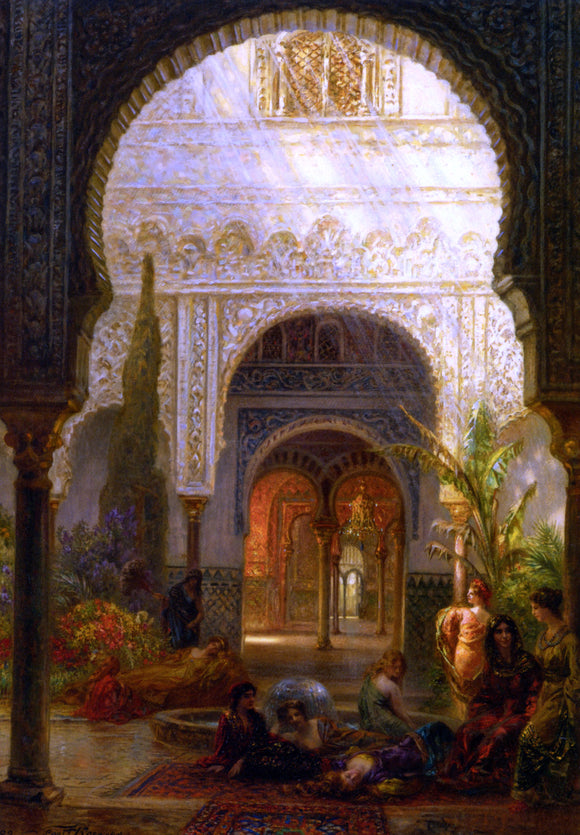  Ernst Karl Eugen Koerner The Patio della Reina - The Alcazar Sevilla - Art Print