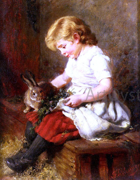  Felix Schlesinger A Pet Rabbit - Art Print