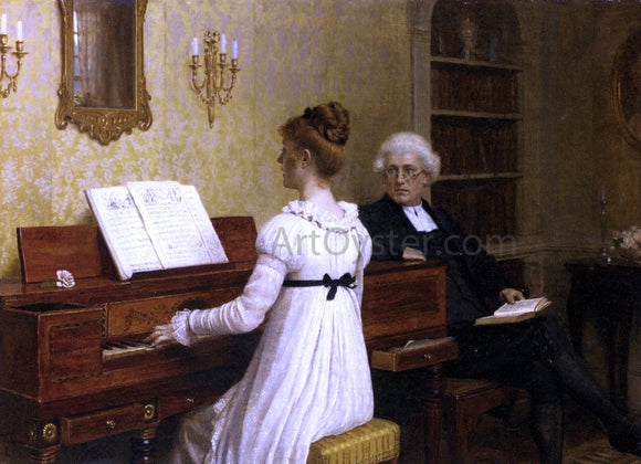  Edmund Blair Leighton The Piano Lesson - Art Print