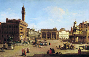  Giuseppe Zocchi The Piazza della Signoria in Florence - Art Print