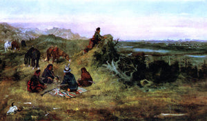  Charles Marion Russell The Piegans Preparing to Steal Horses from the Crows - Art Print