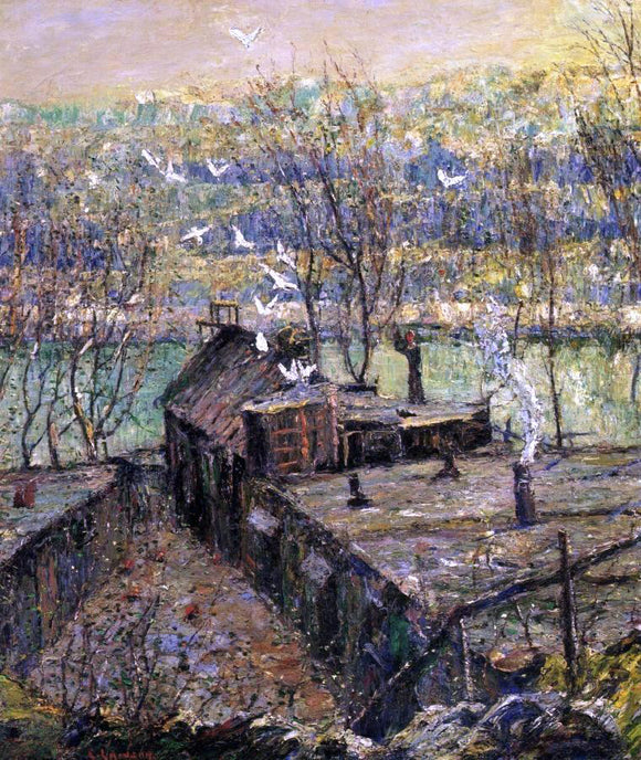  Ernest Lawson The Pigeon Coop - Art Print