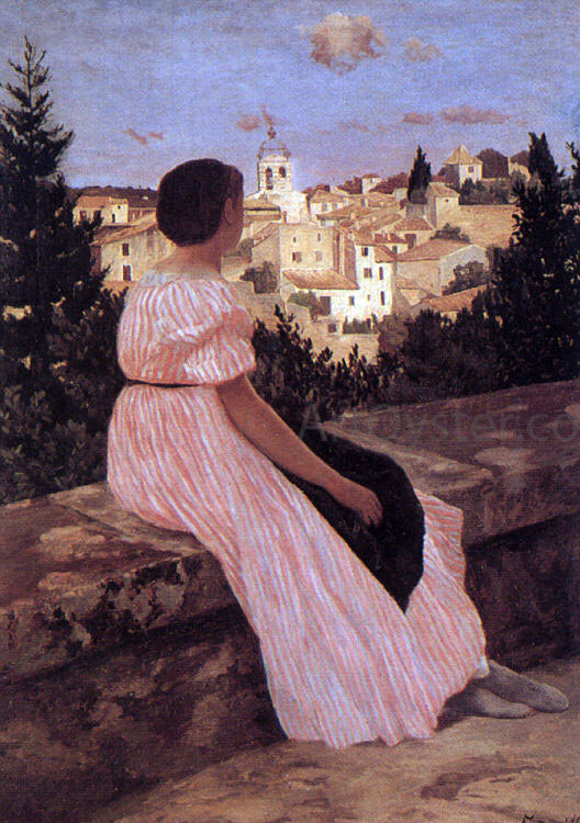  Jean Frederic Bazille The Pink Dress - Art Print