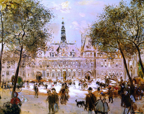  Jean-Francois Raffaelli The Place de l'Hotel de Ville - Art Print