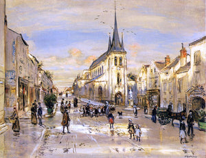  Jean-Francois Raffaelli The Place Saint-Jean in Nemours - Art Print