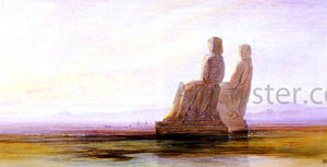  Edward Lear The Plain Of Thebes With Two Colossi - Art Print