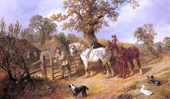  Edwin L Meadows The Ploughman's Return - Art Print