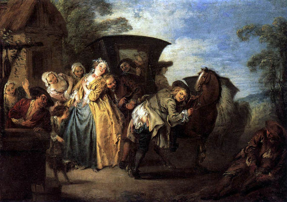  Jean Joseph Pater The Poet Roquebrun Breaks His Garter - Art Print