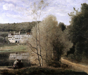  Jean-Baptiste-Camille Corot The Pond and the Cabassud Houses at Ville-d'Avray - Art Print