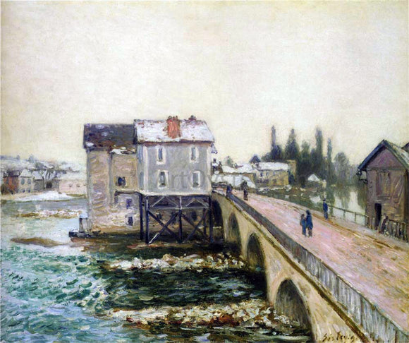  Alfred Sisley The Pont at Moret in Winter - Art Print