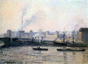  Camille Pissarro The Pont Boieldieu , Rouen: Fog - Art Print