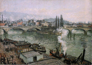  Camille Pissarro The Pont Corneille , Rouen: Grey Weather - Art Print
