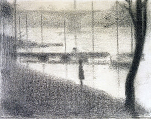  Georges Seurat The Pont de Courbevoie - Art Print