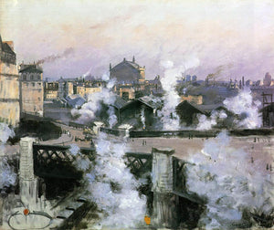  Norbert Goeneutte The Pont de l'Europe and Gare Saint-Lazare - Art Print