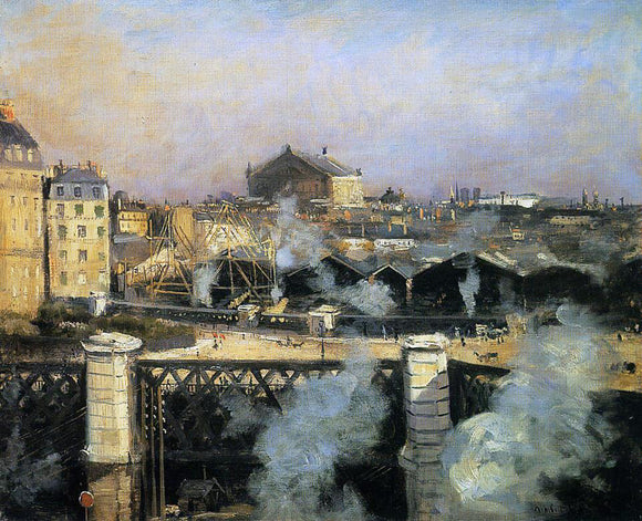  Norbert Goeneutte The Pont de l'Europe and the Gare Saint-Lazare with Scaffolding - Art Print