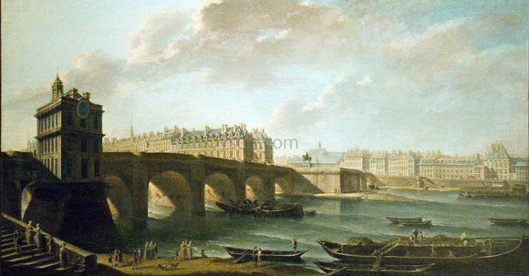  Nicolas-Jean-Baptiste Raguenet The Pont Neuf and the Samaritaine - Art Print