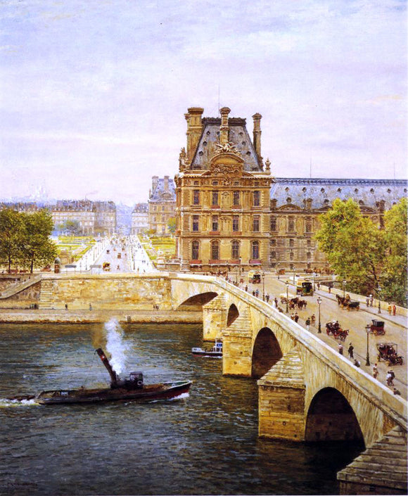  Marie-Francois Firmin-Girard The Pont Royale and The Louvre, View of the Seine - Art Print