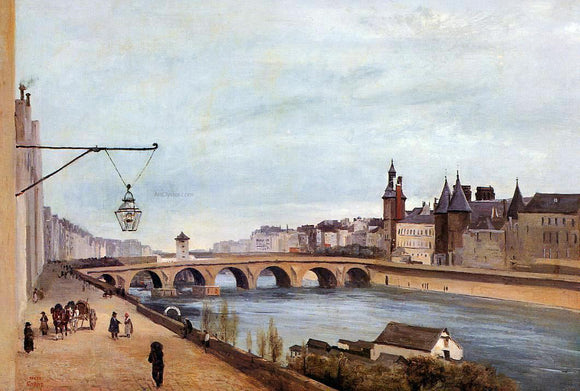  Jean-Baptiste-Camille Corot The Pont-au-Change and the Palais de Justice - Art Print