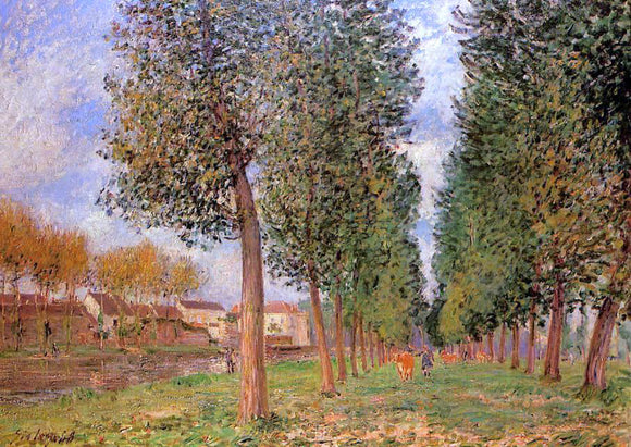  Alfred Sisley The Poplar Avenue at Moret, Cloudy Day, Morning - Art Print