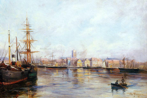  Edmond Marie Petitjean The Port - Art Print