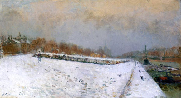  Albert Lebourg The Port of Bercy, Winter - Art Print