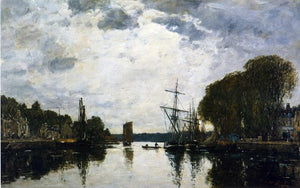  Eugene-Louis Boudin The Port of Landerneau - Finistere - Art Print