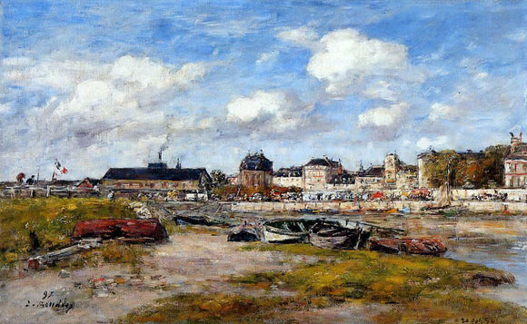  Eugene-Louis Boudin The Port of Trouville, Low Tide - Art Print