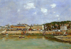  Eugene-Louis Boudin The Port of Trouville, the Market Place and the Ferry - Art Print