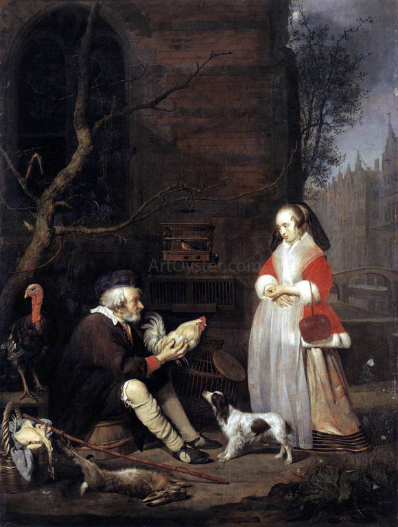  Gabriel Metsu The Poultry Seller - Art Print