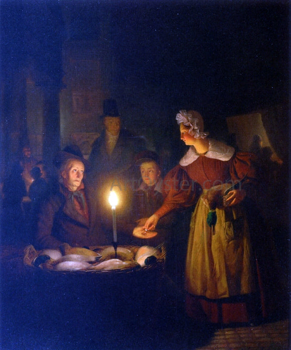  Petrus Van Schendel The Poultry Seller - Art Print