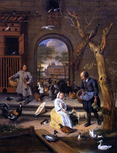  Jan Steen The Poultry Yard - Art Print